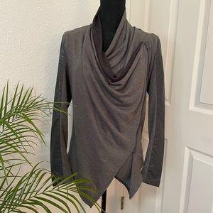 Blank NYC || Black and Grey Front Drape Jacket
